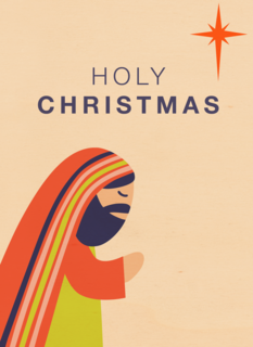 Religieuze kerstkaart bidden