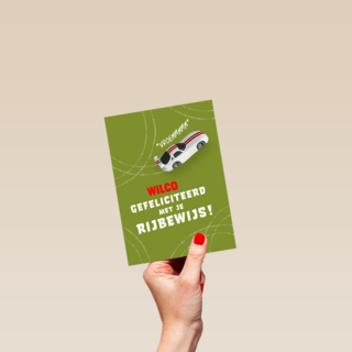 Rijbewijs kaart gefeliciteerd met naam