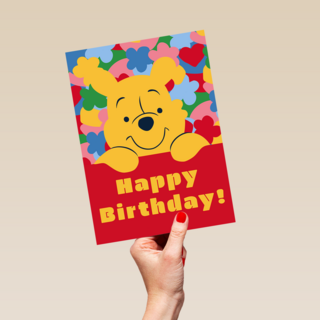 Winnie The Pooh Happy Birthday red