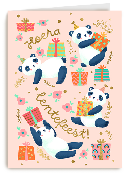 Kaart Hallmark | Lentefeest | Lentefeest Pandas