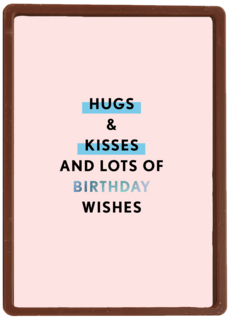 Verjaardagskaart vrouw Hugs kisses and lots of birthday wishes