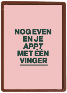 verjaardagkaart andc nog even en je appt met 1 vinger
