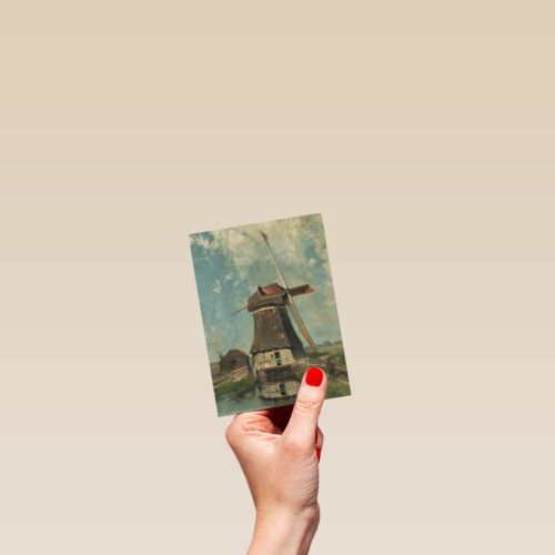 studio art kaart blanco met een nederlandse molen