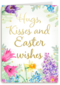 Paaskaart Engels Hugs kisses and Easter wishes