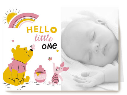 fotokaart hello little one winnie en knorretje