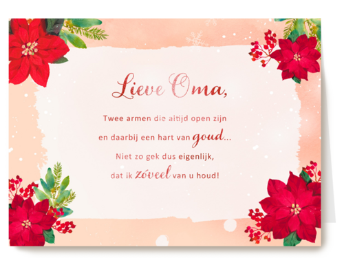 Kerstkaart speciale momenten Voor oma