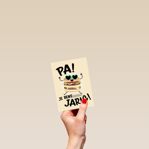 verjaardagskaart met hamburger voor pa