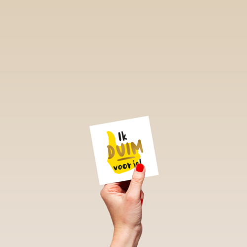 succes kaart ik duim voor je