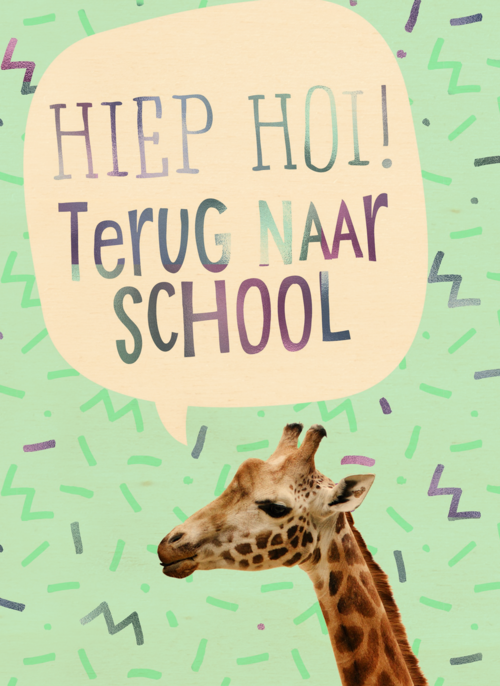 Houten Kaart Back To School | Houten Kaart Hallmark | Back To School | Back To School Kaart Giraffe
