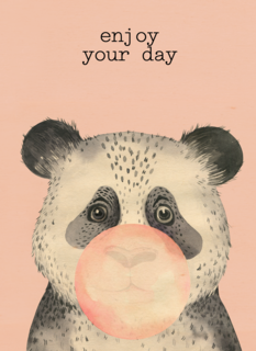 verjaardag kaart hip panda enjoy your day