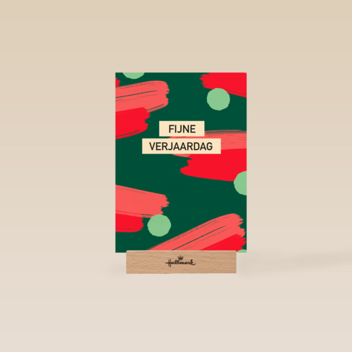verjaardag kaart stijlvol fijne verjaardag groen rood