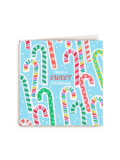 Kerstkaart met zuurstokken sweet Christmas