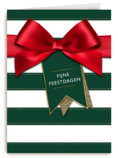 Kerstkaart klassiek label fijne feestdagen