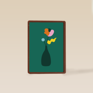 condoleancekaart met vaas bloemen