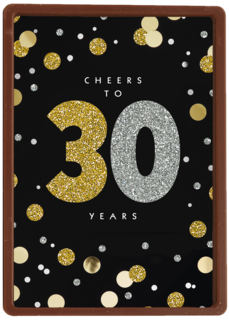Verjaardagskaart leeftijden Cheers to 30 years zilver goud zwart