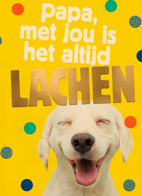 Vaderdagkaart papa met jou is het altijd lachen
