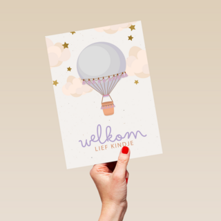 Adoptie felicitatiekaart luchtballon