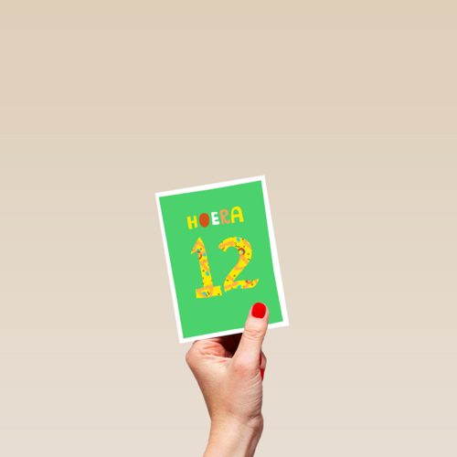 Verjaardagskaart 12 hoera jongen