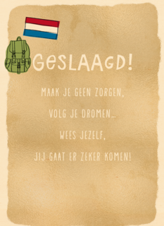 geslaagd kaart volg je dromen nederlandse vlag