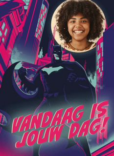Batman fotokaart verjaardag meisje