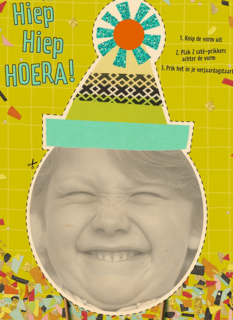foto kaart verjaardag kids jongen met feestmuts