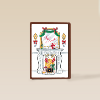 Fijne kerst op spiegel met lippenstift