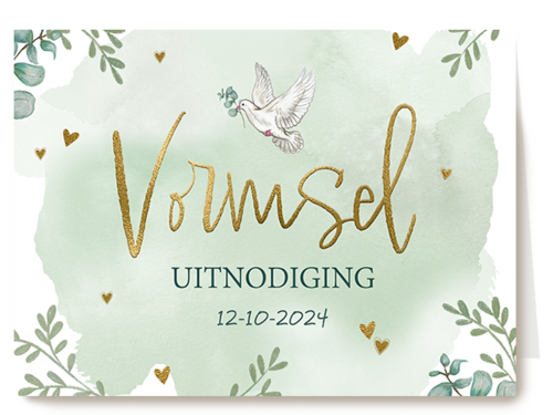 Vormsel uitnodiging groen