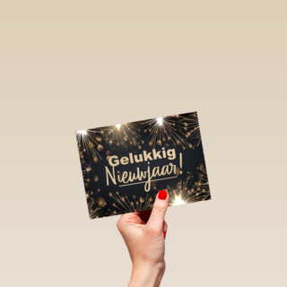 nieuwjaarskaart met vonken