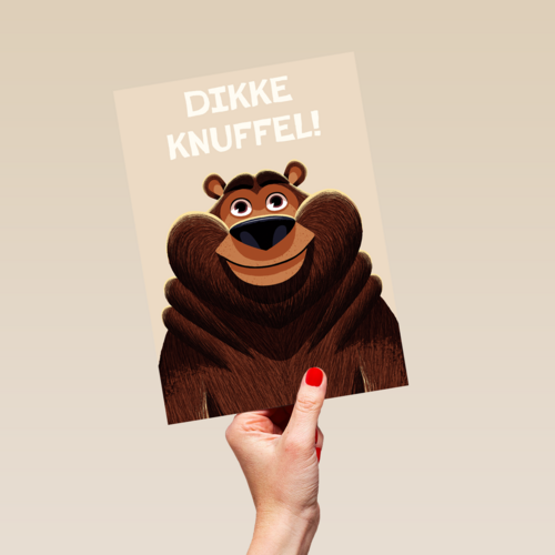Dikke knuffel Beer Folio beige