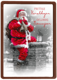 kerst top 10 kaart kerstman op een schoorsteen