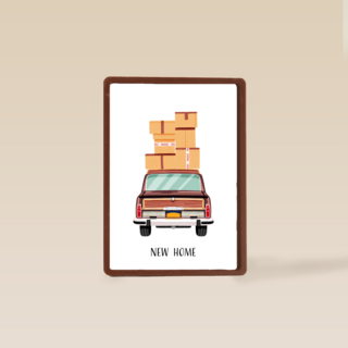 new home car with boxes