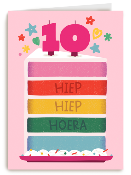 Hiep Hiep Hoera 10 jaar meisje