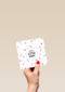 roze kaart hello little one met verschillende baby accesoires