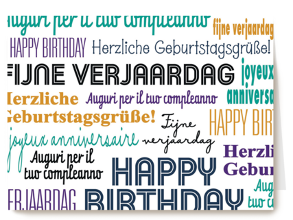 Fijne verjaardag multilanguage