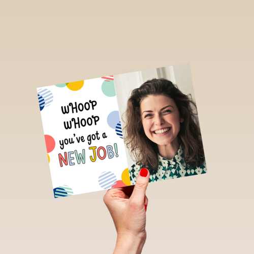 nieuwe baan foto kaart whoop whoop