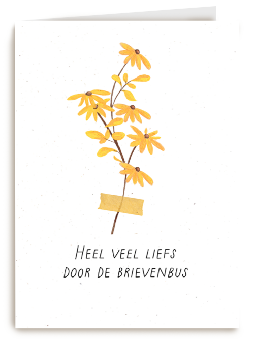 Bloemen heel veel liefs door de brievenbus