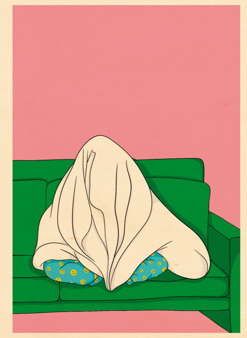 Houten Kaart Mentale Gezondheid | Houten Kaart Hallmark | Mentale Gezondheid | Dekentje Op De Bank Winterdip