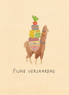 Lama verjaardagskaart fijne verjaardag