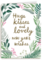 nieuwjaarskaart hugs kisses and lovely new year wishes