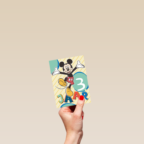 Blije Mickey Mouse verjaardagskaart