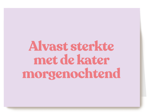 verjaardag kaart vrouw alvast sterkte met de kater