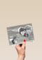 fotokaart hout met twee hartjes