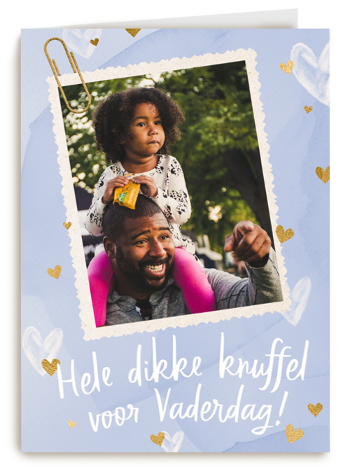 Hele dikke knuffel voor vaderdag fotokaart