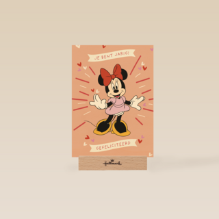 Verjaardagskaart Minnie Mouse gefeliciteerd