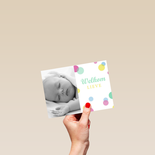 fotokaart welkom lieve kleine