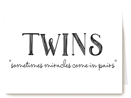 Kaart Hallmark | Zwangerschap Felicitatie | Twins Sometimes Miracles Come In Pairs