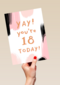 Verjaardagskaart jonge vrouw yay you are 18