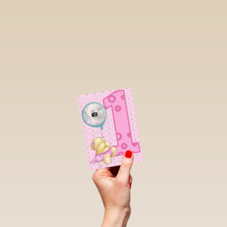 fotokaart forever friends roze beertje 1