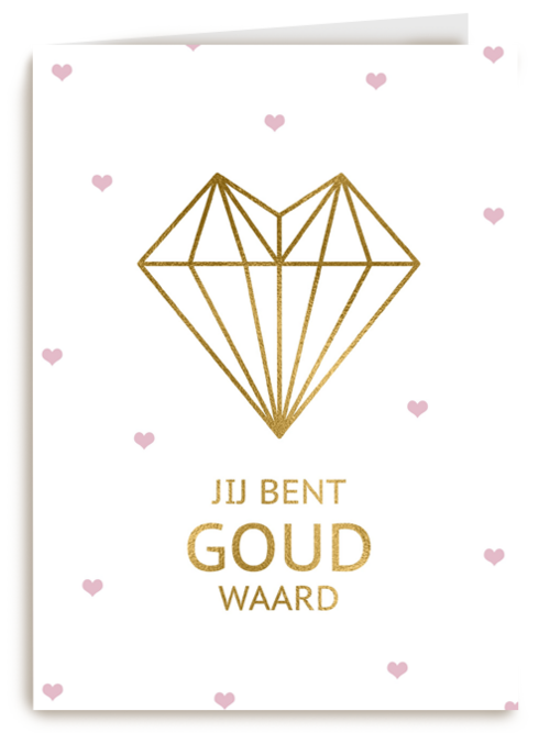 valentijnskaart stijlvol jij bent goud waard