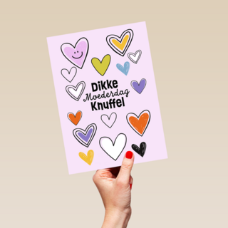 Moederdag dikke knuffel paars